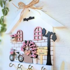 Anahtarlık Askısı Soft Pudra Renkli 27 X 27 Cm Hoş Geldiniz Yazılı Duvar Süsü