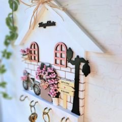 Anahtarlık Askısı Soft Pudra Renkli 27 X 27 Cm Hoş Geldiniz Yazılı Duvar Süsü