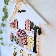 Anahtarlık Askısı Soft Pudra Renkli 27 X 27 Cm Hoş Geldiniz Yazılı Duvar Süsü