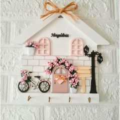 Anahtarlık Askısı Soft Pudra Renkli 27 X 27 Cm Hoş Geldiniz Yazılı Duvar Süsü