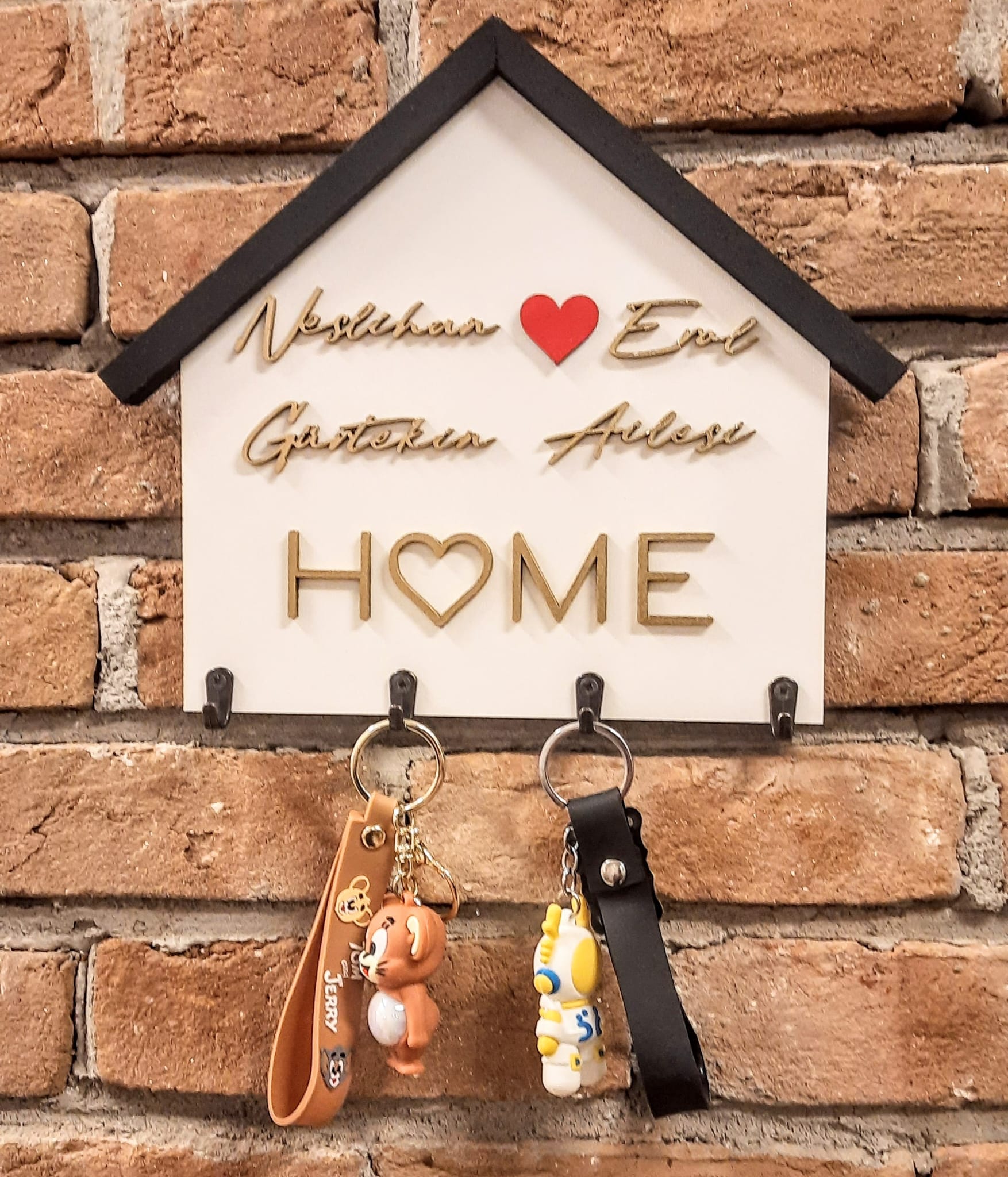 Anahtarlık Askısı Duvar Dekorasyon İsme Özel Hediyelik 21 X 24 CM