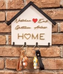 Anahtarlık Askısı Duvar Dekorasyon İsme Özel Hediyelik 21 X 24 CM