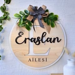 Kapı Süsü Yeni Ev Hediyesi İsme Özel 30 X 30 Cm