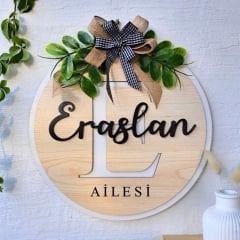 Kapı Süsü Yeni Ev Hediyesi İsme Özel 30 X 30 Cm