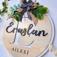 Kapı Süsü Yeni Ev Hediyesi İsme Özel 30 X 30 Cm