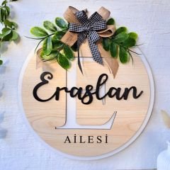 Kapı Süsü Yeni Ev Hediyesi İsme Özel 30 X 30 Cm