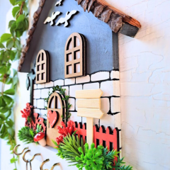 Anahtar Askısı Kozalak Çatılı Yaz Temalı 23 X 25 Cm