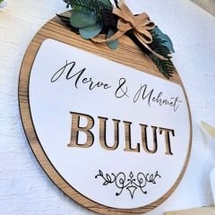 Kapı Süsü Ev Hediyesi Isme Özel 30 X 30 Cm