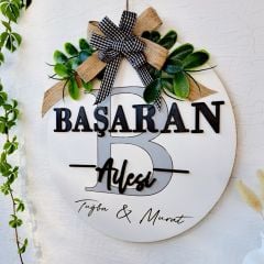 Kişiye Özel Kapı Süsü Ev Hediyesi Isme Özel 30 X 30 Cm