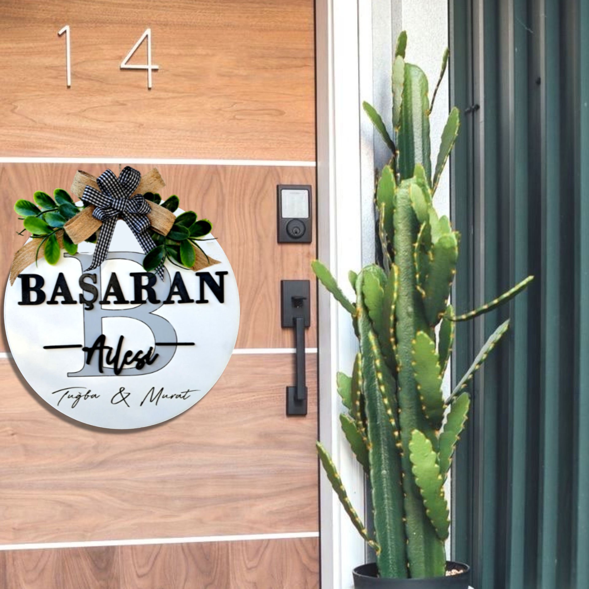 Kişiye Özel Kapı Süsü Ev Hediyesi Isme Özel 30 X 30 Cm