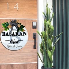 Kişiye Özel Kapı Süsü Ev Hediyesi Isme Özel 30 X 30 Cm