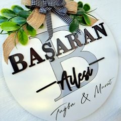 Kişiye Özel Kapı Süsü Ev Hediyesi Isme Özel 30 X 30 Cm
