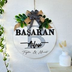 Kişiye Özel Kapı Süsü Ev Hediyesi Isme Özel 30 X 30 Cm