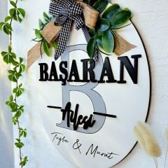 Kişiye Özel Kapı Süsü Ev Hediyesi Isme Özel 30 X 30 Cm