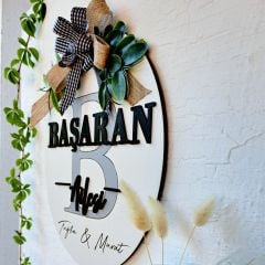 Kişiye Özel Kapı Süsü Ev Hediyesi Isme Özel 30 X 30 Cm