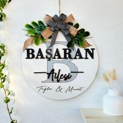 Kişiye Özel Kapı Süsü Ev Hediyesi Isme Özel 30 X 30 Cm