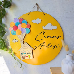 El Yapımı Çocuk Odası Dekoratif Kapı Süsü 30 x 30 cm