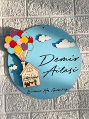 Yukarı Bak Kapı Süsü Ev Hediyesi Isme Özel 30 X 30 Cm