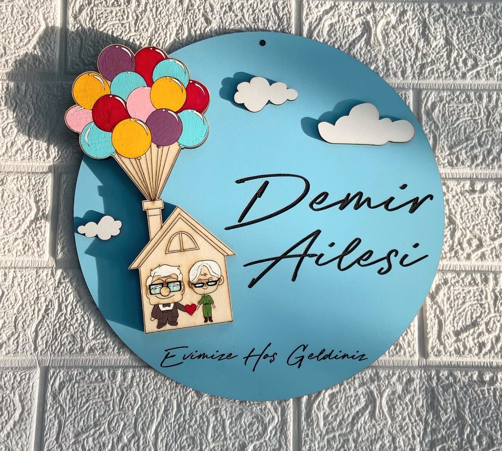 Yukarı Bak Kapı Süsü Ev Hediyesi Isme Özel 30 X 30 Cm