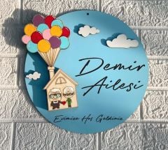 Yukarı Bak Kapı Süsü Ev Hediyesi Isme Özel 30 X 30 Cm