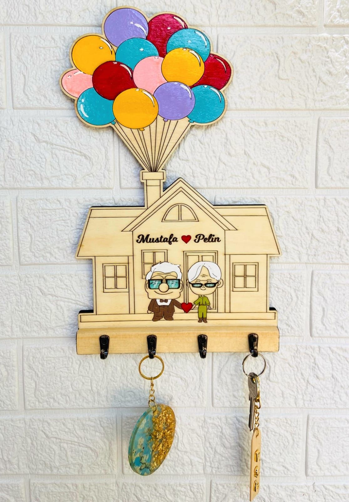 Yukarı Bak Anahtarlık Çengelli - Duvar Dekorasyon 20 X 32 Cm