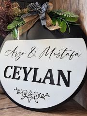 Kişiselleştirilmiş Kapı Süsü Ev Hediyesi Isme Özel 30 X 30 Cm
