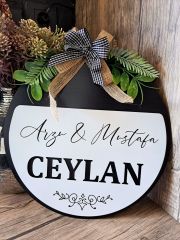 Kişiselleştirilmiş Kapı Süsü Ev Hediyesi Isme Özel 30 X 30 Cm