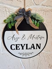 Kişiselleştirilmiş Kapı Süsü Ev Hediyesi Isme Özel 30 X 30 Cm