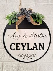 Kişiselleştirilmiş Kapı Süsü Ev Hediyesi Isme Özel 30 X 30 Cm