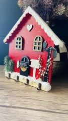 Psacraft Kış Temalı Ahşap Duvar Süsü Anahtarlık Askısı 23 X 25