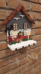 Raflı Anahtarlık Askısı - Hediye - Duvar Dekorasyon