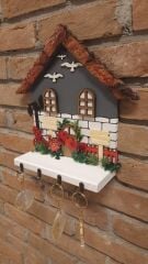 Raflı Anahtarlık Askısı - Hediye - Duvar Dekorasyon