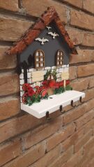 Raflı Anahtarlık Askısı - Hediye - Duvar Dekorasyon