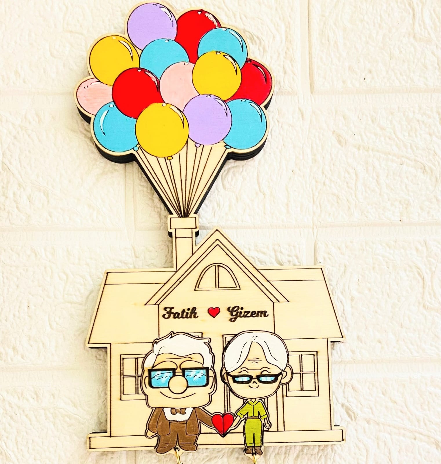 Yukarı Bak Anahtarlık Anne Baba Hediye - Duvar Dekorasyon 14 X 25 Cm