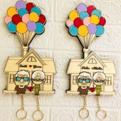 Yukarı Bak Anahtarlık Anne Baba Hediye - Duvar Dekorasyon 14 X 25 Cm