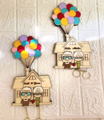 Yukarı Bak Anahtarlık Anne Baba Hediye - Duvar Dekorasyon 14 X 25 Cm