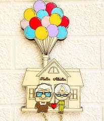 Yukarı Bak Anahtarlık Anne Baba Hediye - Duvar Dekorasyon 14 X 25 Cm