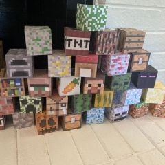 Minecraft 3d Maket Çocuk Oyun Aktivitesi Kes Yapıştır Gelişim Kraft