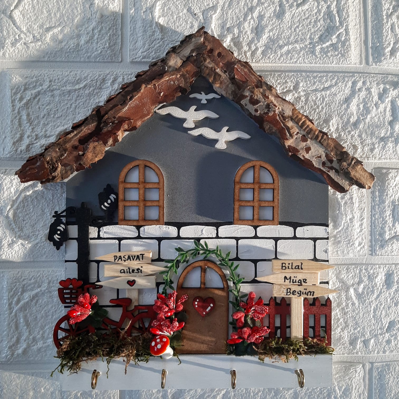 Çeyizlik Duvar Dekoru 27x27 Cm Anahtarlık Askısı