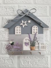 Gümüş Fiyonklu 27 X 27 Gümüş Gri Lavantalı Mor Bisikletli Doğum Günü Hediyesi