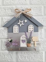 Gümüş Fiyonklu 27 X 27 Gümüş Gri Lavantalı Mor Bisikletli Doğum Günü Hediyesi