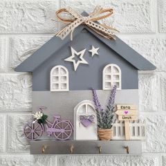 Gümüş Fiyonklu 27 X 27 Gümüş Gri Lavantalı Mor Bisikletli Doğum Günü Hediyesi