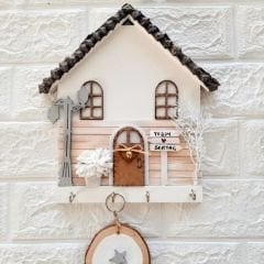 Çam Kozalak Çatılı Kış Temalı Anahtar Askısı 23 x 25