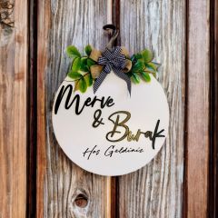 Size Özel Kapı Süsü Ev Hediyesi Isme Özel 30 X 30 Cm