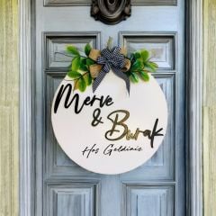 Size Özel Kapı Süsü Ev Hediyesi Isme Özel 30 X 30 Cm