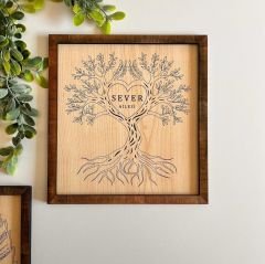 Soy Ağacı Dekoratif Tablo Aile Adınıza Özel Duvar Dekorasyon - 2 Adet Tablo - 28 X 30 Cm