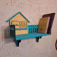 Çocuk Odası Mavi Duvar Rafı - İsme Özel Tasarım ile Duvar Dekorasyonu