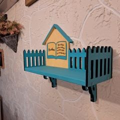 Çocuk Odası Mavi Duvar Rafı - İsme Özel Tasarım ile Duvar Dekorasyonu