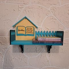 Çocuk Odası Mavi Duvar Rafı - İsme Özel Tasarım ile Duvar Dekorasyonu