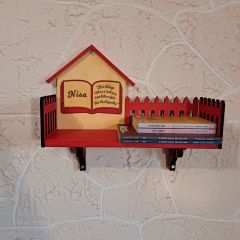 Çocuk Odası Kırmızı Duvar Rafı - İsme Özel Tasarım ile Duvar Dekorasyonu